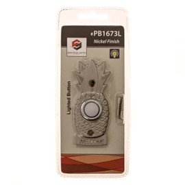 Safeguard Supply - Brass Doorbell Wired Button - Decorative Doorbell Button - Beautifully Crafted Pineapple Doorbell Button Nickle Finish - Doorbell Button Lighted