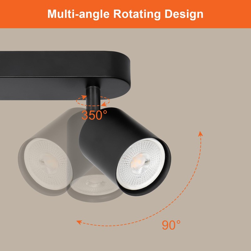 Ketom Spotlights Ceiling Lights Rotatable - 2 Way Adjustable Ceiling
