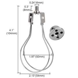 2 PACK Lamp Shade Light Bulb Clip Adapter, WEAVERBIRD Lamp Shade Harp Holder Adapter Kit Attaching Finial Top and Lampshade Levellers Spring Clip for Light Bulb,DIY Lighting Projects, Silver