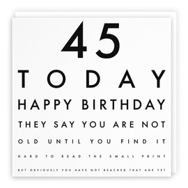 Hunts England - Funny Joke 45th Birthday Card - Age 45 - For Him, Her, Boyfriend, Girlfriend, Husband, Men, etc.