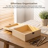 Barsha Space 9x9x4 Unfinished Wooden Box with Hinged Lid for