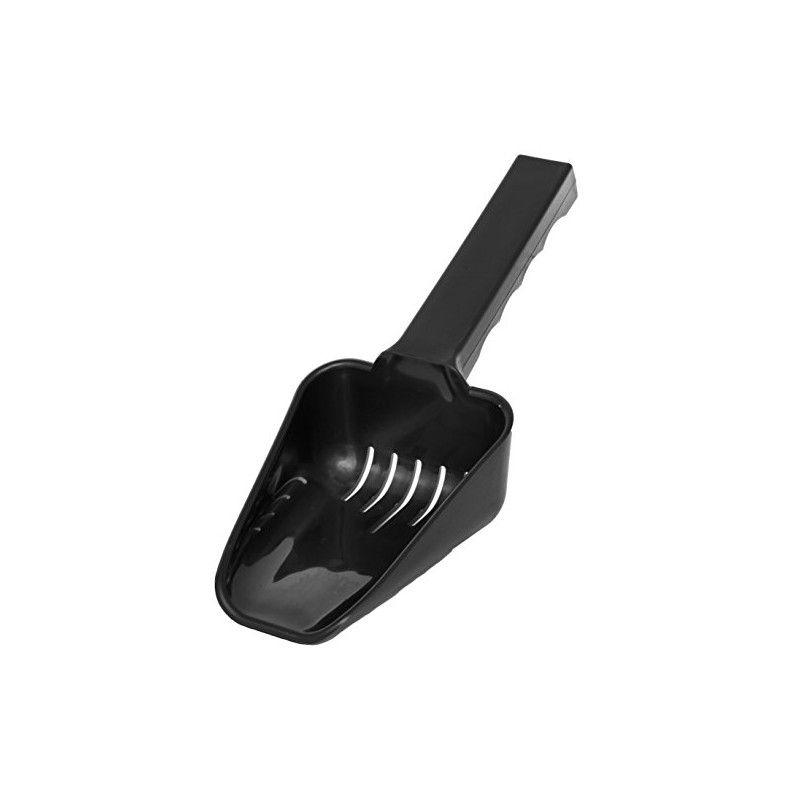 Black Plastic Slotted Ice Scoop, Each
