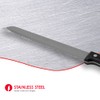 Home Basics 8", Black Stainless Steel Bread Knife with Contoured