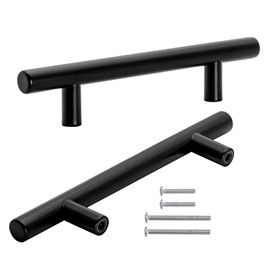 Neuhall 10 x Furniture Handles, Matt Black, 224 mm, Kitchen Handles, Cabinet Handles, Diameter 12 mm, Real Stainless Steel, Bathroom Furniture, Living Room Furniture Bar Handles, Rail Handles,