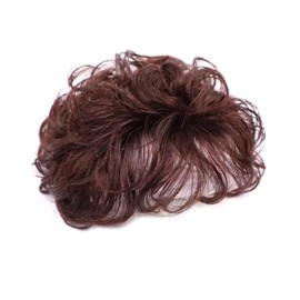 P5BF16-2Bk Hairpiece Women's Men's Black Crown Wig, Whorl, Wig, Woman, Man, Natural Barrel, No Barre