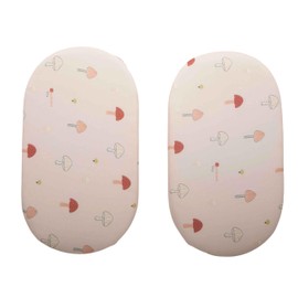SDY Mushroom Bassinet Sheets Set 2 Pack for Boys Girls， Universal Fit for Bassinets Baby Cradle Moses Basket Oval Rectangle Mattress Safe and Snug 32 * 16 * 4 inches (Mushroom Day)