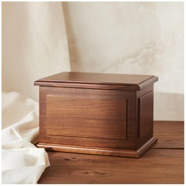 Aspen Studio Walnut Wooden Urn Wooden Urn for Cremation Handcrafted Solid Wood Urn for Adult Human Decorative Urns Wooden Urn