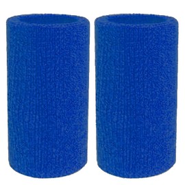 Sweatbands Sports Wristbands for Men and Women - 6 inch Elastic Athletic Wrist Bands for Tennis, Basketball, Running, Working Out (Blue)