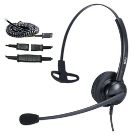 MKJ Telephone Headset for Cisco Phones, Wired Headphones with Microphone Noise Cancelling, Corded RJ9 Office Headset for Cisco CP-7821 7861 7942G 7960G 7975G CP-7841 8811 8841 8851 8861 8865 9951
