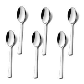 Homikit Coffee Spoons, Set of 6, Stainless Steel Tea Spoon, Dessert Spoon, Espresso Spoon, Small Spoon for Home, Restaurant, Cafe, 13.5 cm, Dishwasher Safe