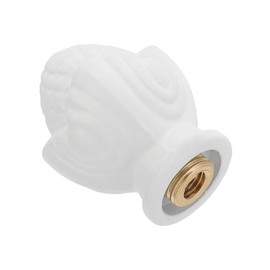 PATIKIL 36 x 28mm Lamp Finials Caps Knob, 1 Set Solid Lamp Shade Top Decoration Screw Cap Nuts with Brass Reducing Adapter for Table Lamps Floor Lamps, White