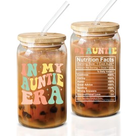NewEleven Gifts For Aunt - Aunt Gifts From Niece, Nephew - Birthday Gifts For Aunt, New Aunt, Auntie, To Be Aunt, Aunt Announcement, Promoted To Aunt - 16 Oz Coffee Glass