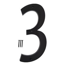 6 Inch House Home Address Street Numbers for Outdoor Indoor Exterior Building Apartment Yard Black Plastic, UV Resistant Number 0-9 Letter A-G (3)