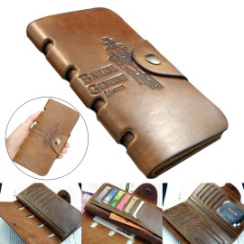 Unbranded Men's Leather Long Wallet Bifold ID Card Holder Purse Checkbook Clutch Billfold