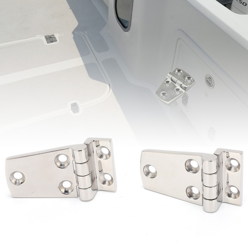 2Pcs Boat Hinges Stainless Steel Ship Door Durable Polishing AntiRust