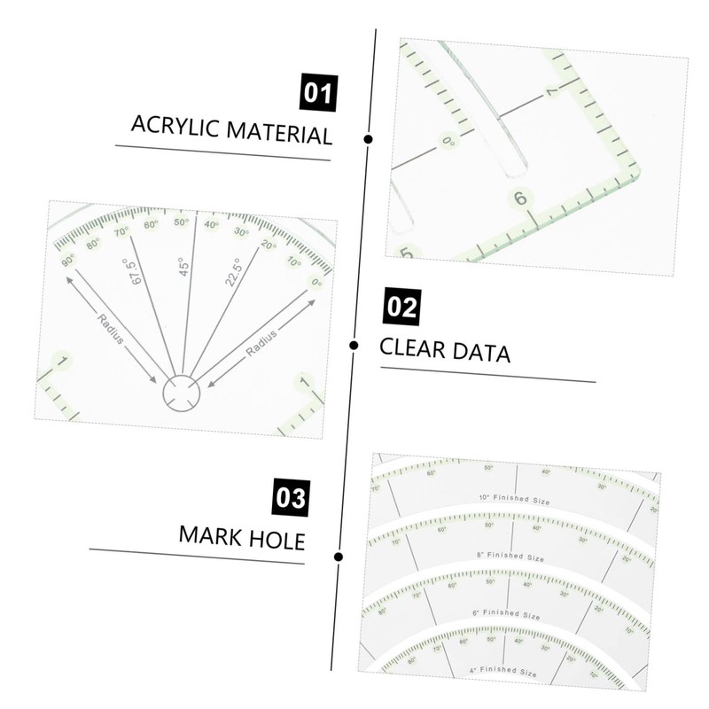 Gatuida Quilting Ruler Multifunctional Acrylic Sewing Ruler with Cutter Design