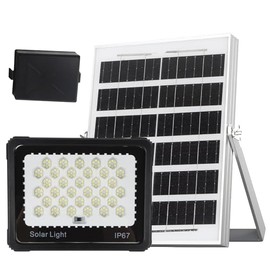YLZKIX Solar LED Flood Light, Outdoor Waterproof IP67, High Power Panel with 28 LEDs, Black