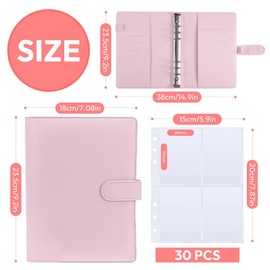 Photocard Binder, Kpop Binder A5 Kpop Photocard Holder, 120 Pockets Kpop Binder 4 Pockets 30 Pages, Photo Album 6 Ring Binder Album PU Leather Scrapbook for Photo Collection