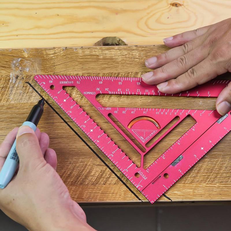 DEEDRR 7.5" Magnetic Rafter Square with Jig Block - Multi-Angle