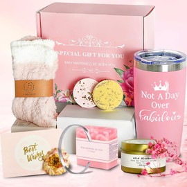 Regalos de cuidado personal para mujeres, Regalos de Spa Relajante, Juego de regalos de relajación, Blanco y rosa, para día de la madre y decumpleaños, para Mamá, Madre, Amiga, Hermana, Esposa, Novia