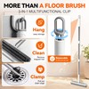 3-in-1 Floor Scrub Brush with 55” Long Handle, V-Shape &