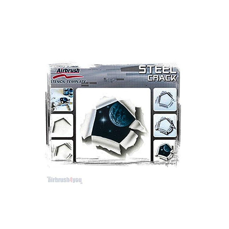 Stencil A4 airbrush Steel Crack Harder&Steenbeck