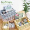 Xhwykzz 4 pack Folding Plastic Baskets, Pastel Milk Crates, Storage