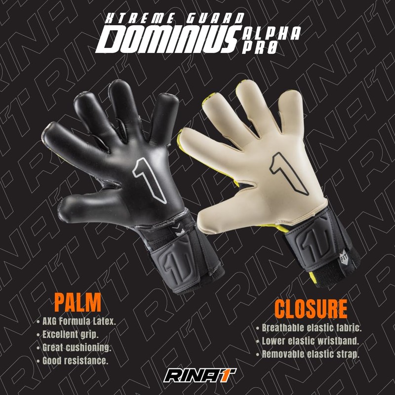Rinat Extreme-Guard Dominius Alpha-Pro Goalkeeper Glove (Yellow, 6)