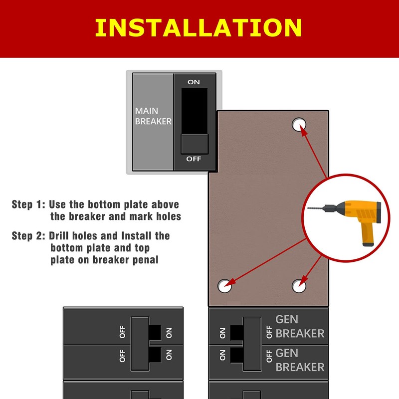 Natupal Generator Interlock Kit Compatible with Square D Vertical Main