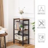 HOOBRO 3 Tier Narrow Bookshelf, Skinny Book Shelf, Record Storage