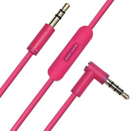 3.5mm to 3.5mm Replacement Solo 3 Audio Cable Cord Wire with in-line Microphone and Remote Control Compatible with Beats by Dr Dre Solo/Studio/Pro/Detox/Wireless/Mixr/Executive/Pill Headphones (Pink)