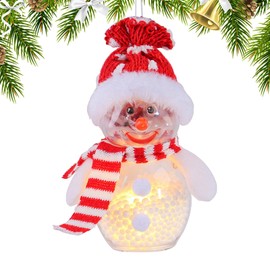 Christmas Decoration Light, LED Christmas Decor, Transparent Holiday Doll Christmas Decorations for Table Desk Shelf Mantle