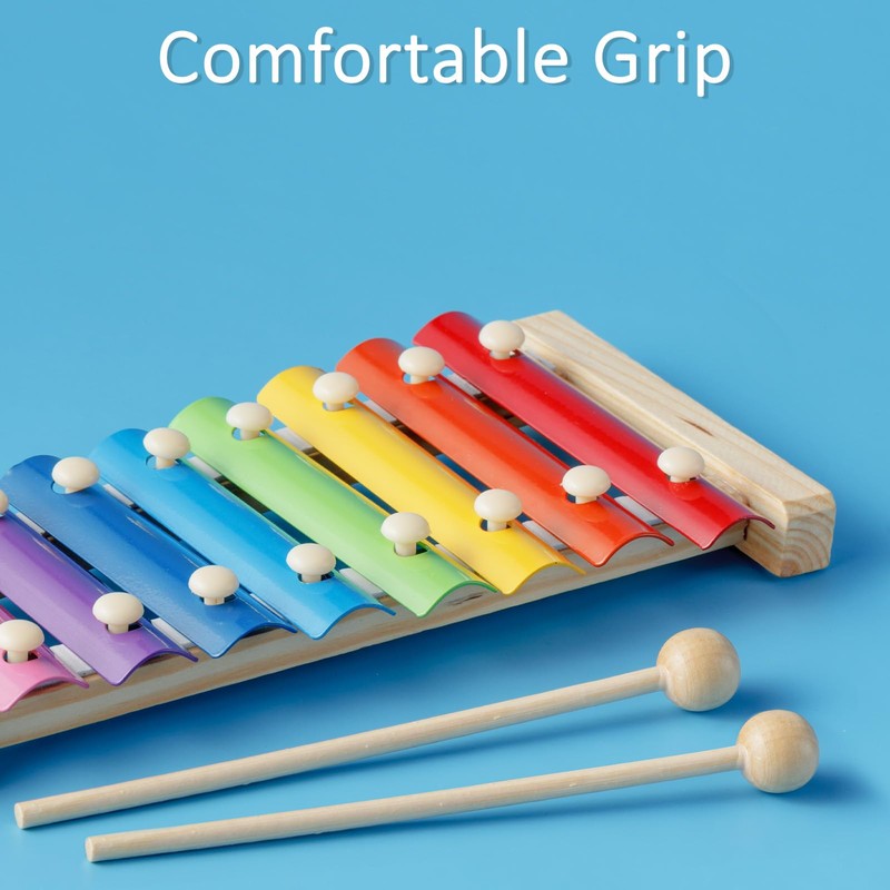 2Pcs Wood Xylophone Mallets, 7.5 Inch Percussion Sticks for Xylophone