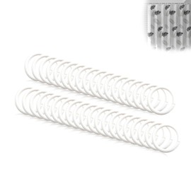 KLEHOPE Pack of 48 Shower Curtain Hooks, Shower Curtain Rings 38 mm, Curtain Rings C-Shaped Opening, Multifunctional Buckle Curtain Rings, for Shower Curtains, Door Curtains, Curtains