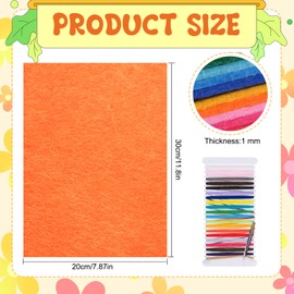 40 Colours Felt Fabric, Felt for Crafts, 1 mm, Colourful Felt Panels 20 x 30 cm, Polyester Felt Fabric Crafts, Craft Felt Felt, Non-Woven Fabric Felt with 11 Craft Felt Accessories, Felt Panels for