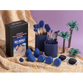 BS-MALL 18 Pcs Makeup Brushes Set With 7 Beauty Blender Sponges - Perfect For Travel & Daily Use - Includes Foundation Brush & Beauty Tools For Flawless Application