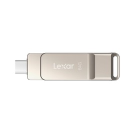 Lexar D40E 64GB Dual USB 3.2 Gen 1 Type-C Jump Drive, USB-C Flash Metal Housing Swivel Design Thumb Drive