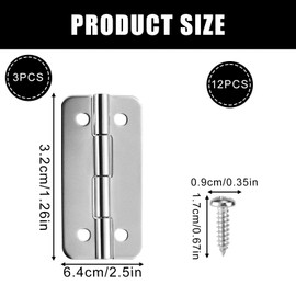 BOXOB 3pcs Stainless Steel Cooler Hinges, Ice Chest Replacement Parts with 12 Screws Compatible with Igloo Coolers Fits 25 to 165 Quart