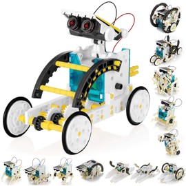 Kidwill 13-in-1 Educational Solar Robot Kit for Kids, STEM Educational Science Toy Solar Power Building Kit Puzzle DIY Assembly Solar Robotic Set for Kids, Teens and Science Lovers, Powered by the Sun