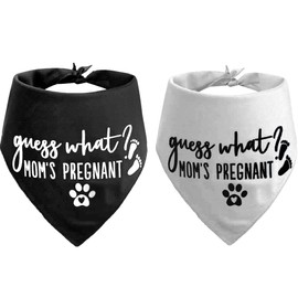 Guess What? My Mom is Pregnant, Pregnancy Announcement Dog Bandana Large