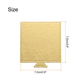 uxcell 100pcs Mini Cake Boards, Mousse Cake Cardboards Square Cake Bases Plates Cupcake Dessert Displays Base Tray for Cupcakes, Cakes, Pastries, Dessert Base(Floral Gold)