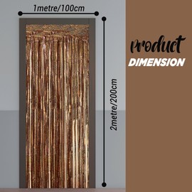 WedDecor 3ft x 6.5ft Rose Gold Tinsel Laser Foil Fringe Curtains Shiny Metallic Tinsel Curtains Hanging Streamers for Birthday Party Decoration Wedding Photo Backdrop Christmas Baby Shower, Pack of 1