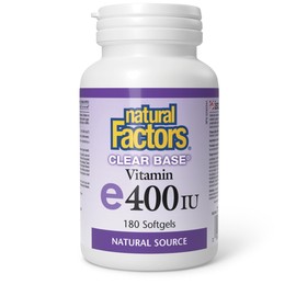 Natural Factors Natural Factors Vitamin E Clear Base? Natural Source 400 IU 180 Softgels, Purest Form of Vitamin E, Antioxidant, Proudly Canadian