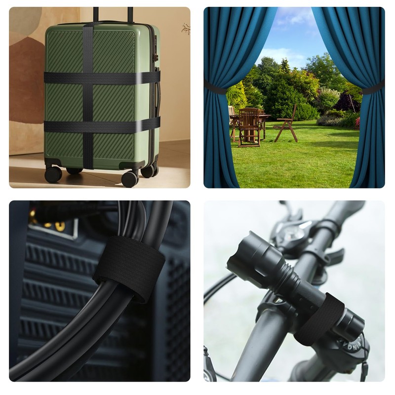 adjustable cable straps,with buckles,reusable cable ties,free cut length,hook and loop