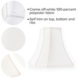 JERHOUS Cream Square Cut Corner Bell Lamp Shade Set of 2 Medium Lampshade 6.5``Top×13``Bottom×10.6``Hight(Spider) Vintage Lamp Shade for Table & Floor Lamp - Lampshade Replacement
