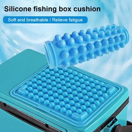 EHERDM Silicone Fishing Box Seat Cushion Massaging Circular Bulges Breathable Chair Pad for Outdoor Sitting Skid Proof Bottom Blue