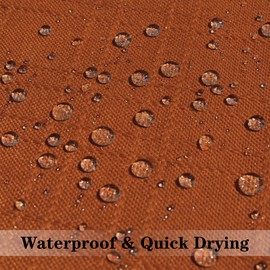 Kevin Textile Pack of 2 Outdoor Waterproof Pillow Covers Checkered Decorative Cushions Sham Throw Pillowcases Shell for Patio Tent Garden Couch Bed Sofa 24x24 Inch Burnt Orange