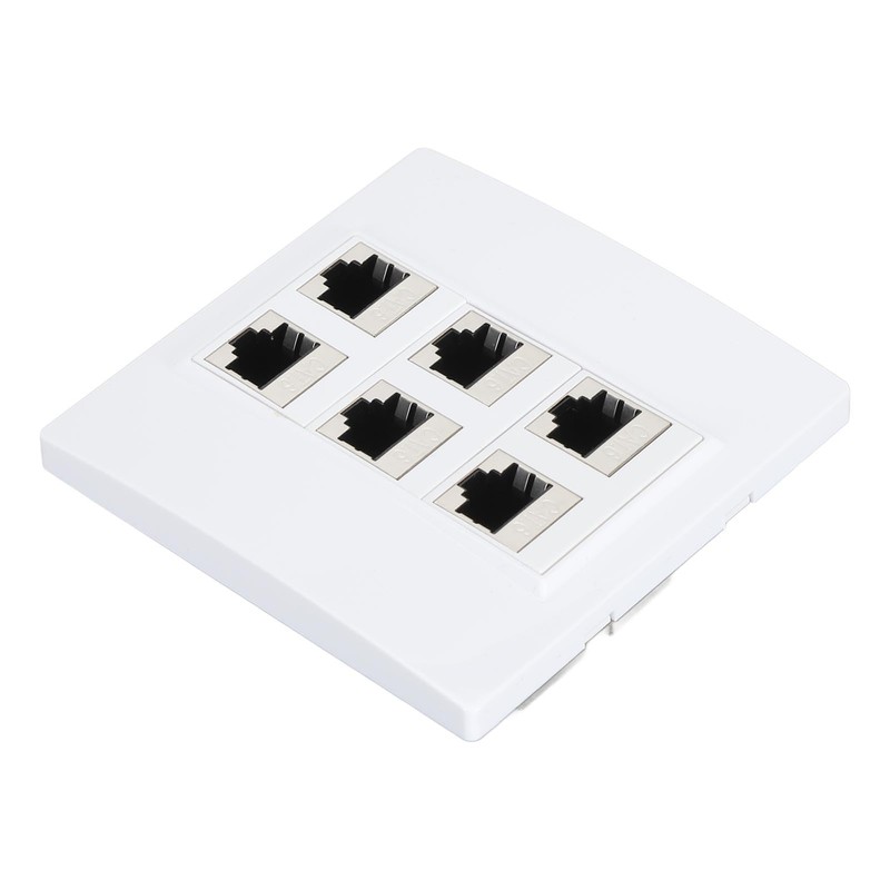 Ethernet Wall Plate 6 Port, Cat 6 Ethernet Wall Outlet