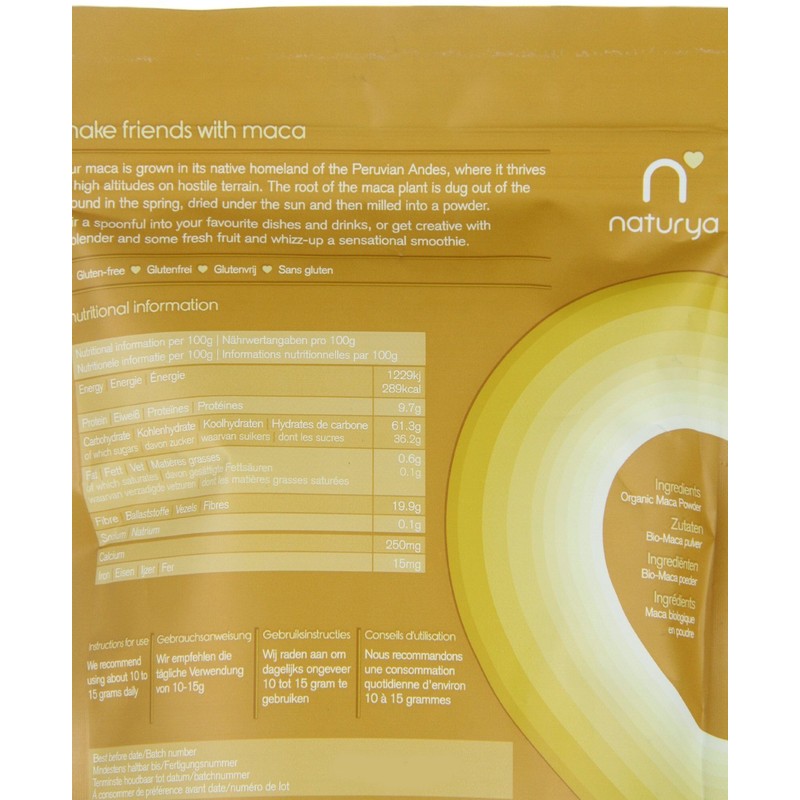 Naturya Organic Nutritional Power Food Pouch Maca 300g (Pack of