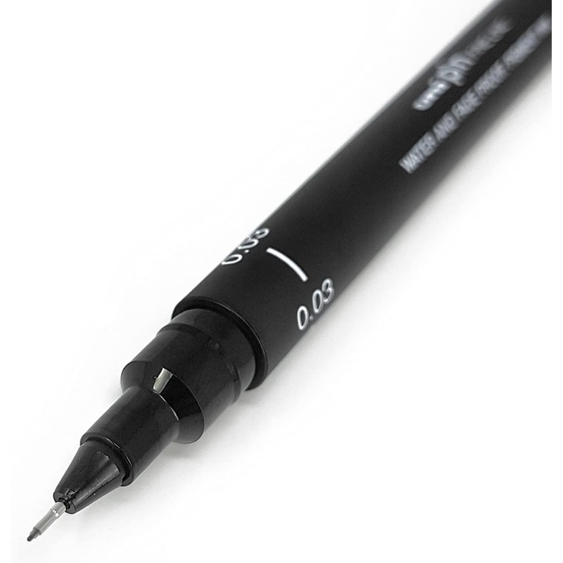 Uni Pin Fineliner Drawing Pens - Black Ink - 0.03mm
